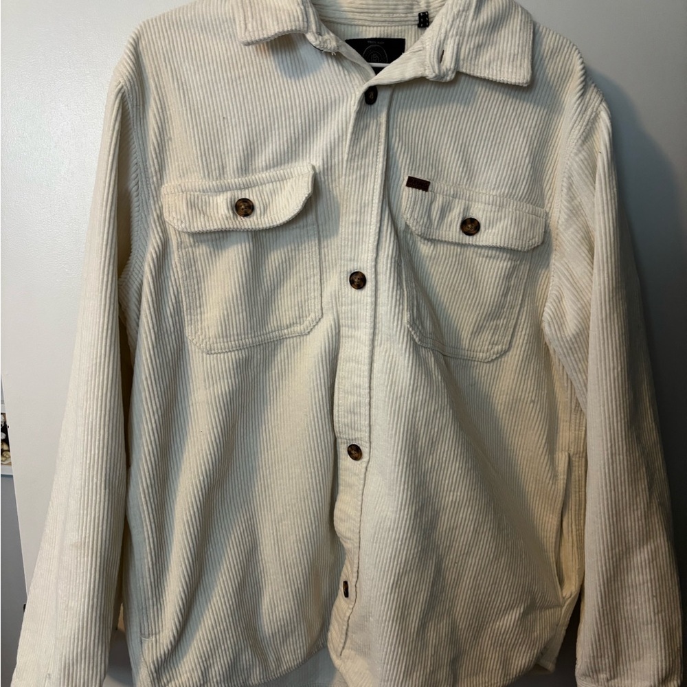 Buffalo David Bitton Cream Corduroy Wintercore Seasonal Shirt Jacket